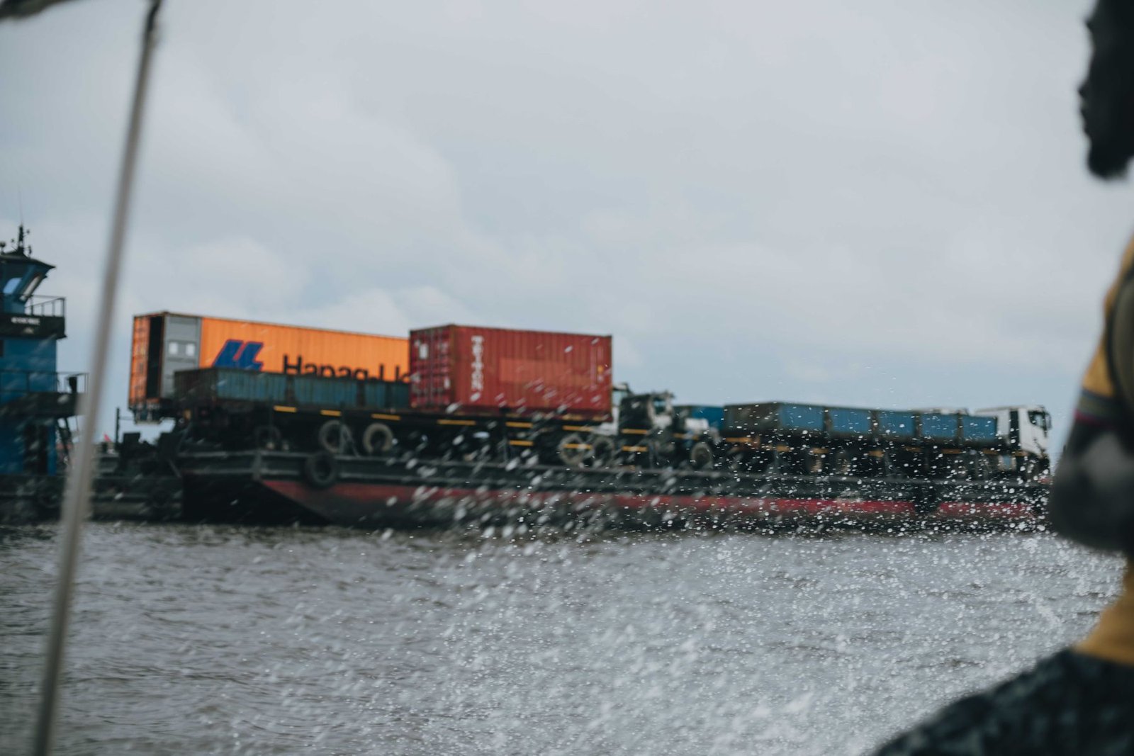 The view from the boat crossing the Lagos waterway